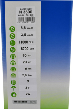 Elektryzator sieciowy Corral N 3500, na dziki, dla koni, bydła, owiec i kóz, 5,5 J