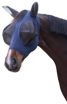 Maska przeciwowadowa dla konia, z uszami, FinoStrech, niebieski, roz. Full, Covalliero