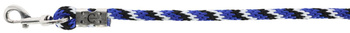 Uwiąz dla konia Mustang, zwykły karabińczyk, niebieski/czarny/biały,  200 cm, Covalliero
