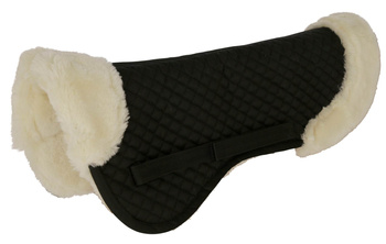 Podkładka pod siodło, ze sztucznym futrem, czarny, roz. Pony, Covalliero