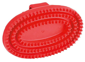 Zgrzebło dla konia, gumowe, czerwony, 13,5 cm, Covalliero
