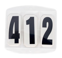 Numer konkursowy, 3-miejscowy, mocowany na rzep, biały/czarny, Covalliero